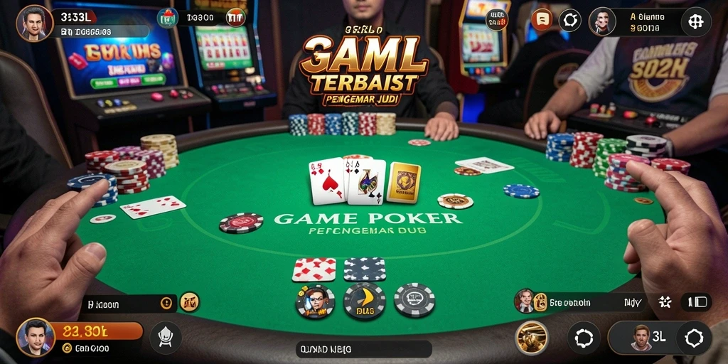 Screenshot gameplay 33L menampilkan aksi Poker yang mendebarkan.
