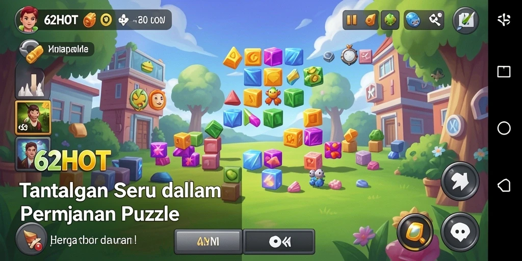 Tampilan gameplay 62HOT yang penuh warna dan menantang.