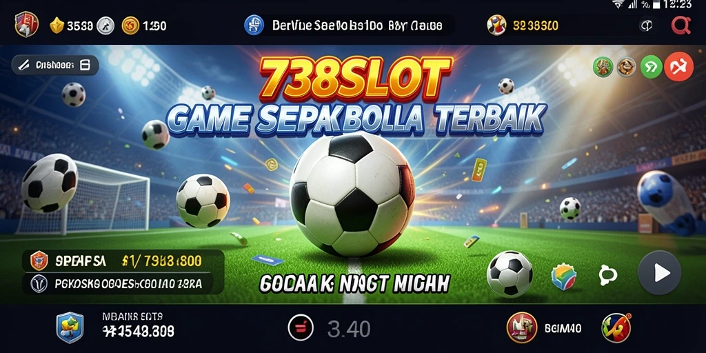 Screenshot gameplay 738SLOT yang menampilkan suasana pertandingan sepak bola.