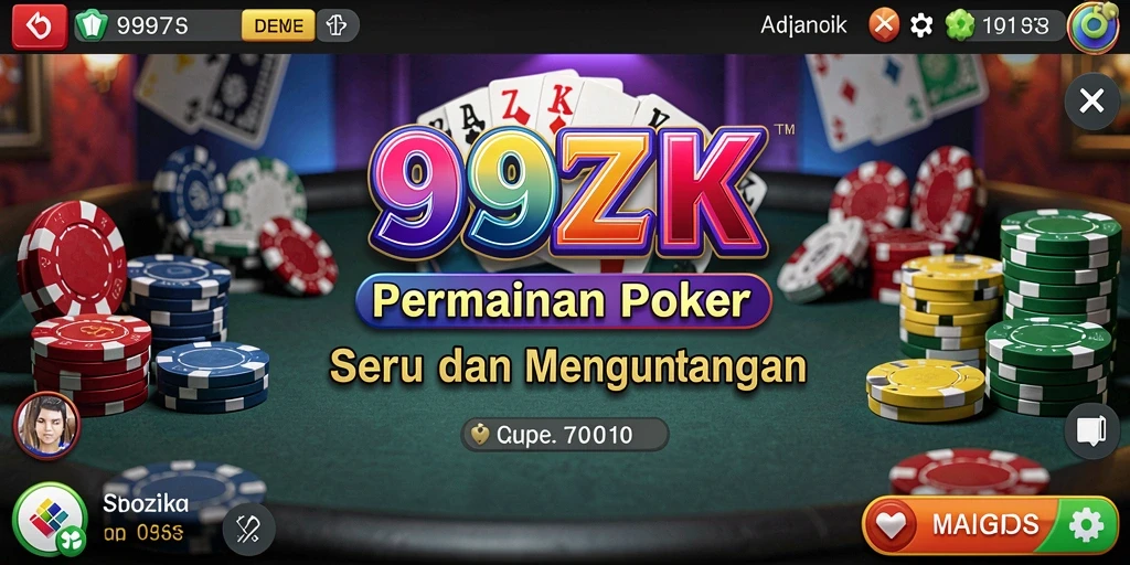 Tangkapan layar 99ZK menampilkan aksi seru permainan Poker.