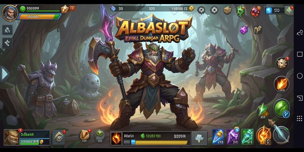 Tangkapan layar gameplay menampilkan pertempuran dinamis di ALBASLOT.