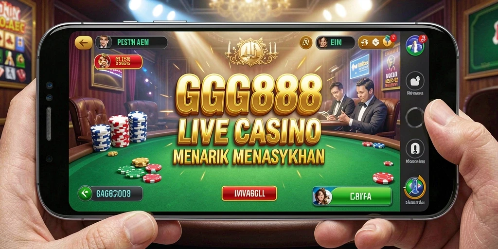 Screenshot GGG888 menampilkan dealer langsung dalam aksi permainan Live Casino.