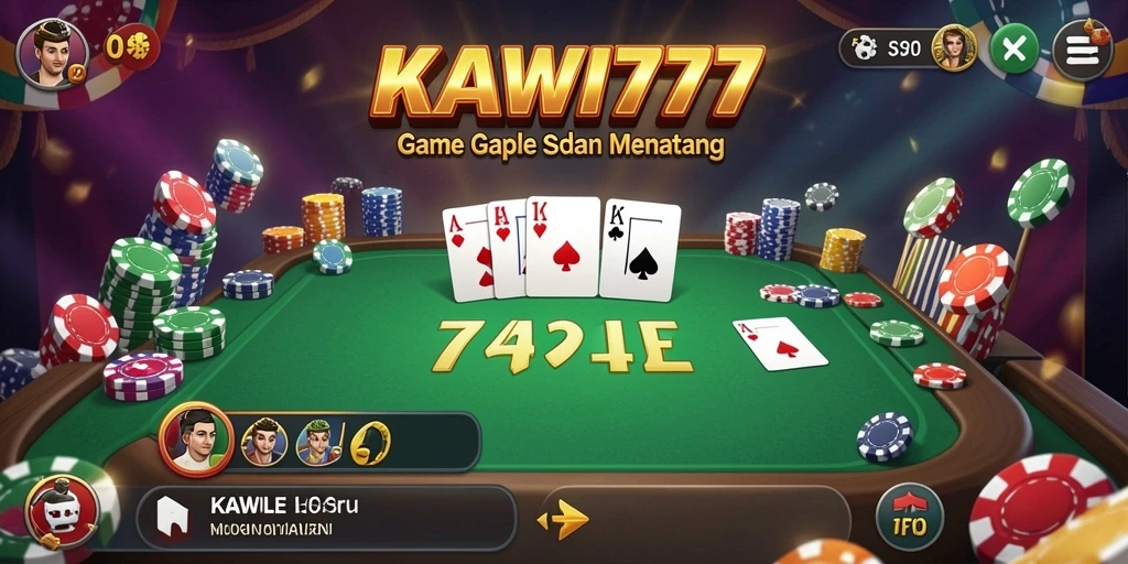 Tampilan gameplay KAWI777 dengan suasana Gaple yang seru.