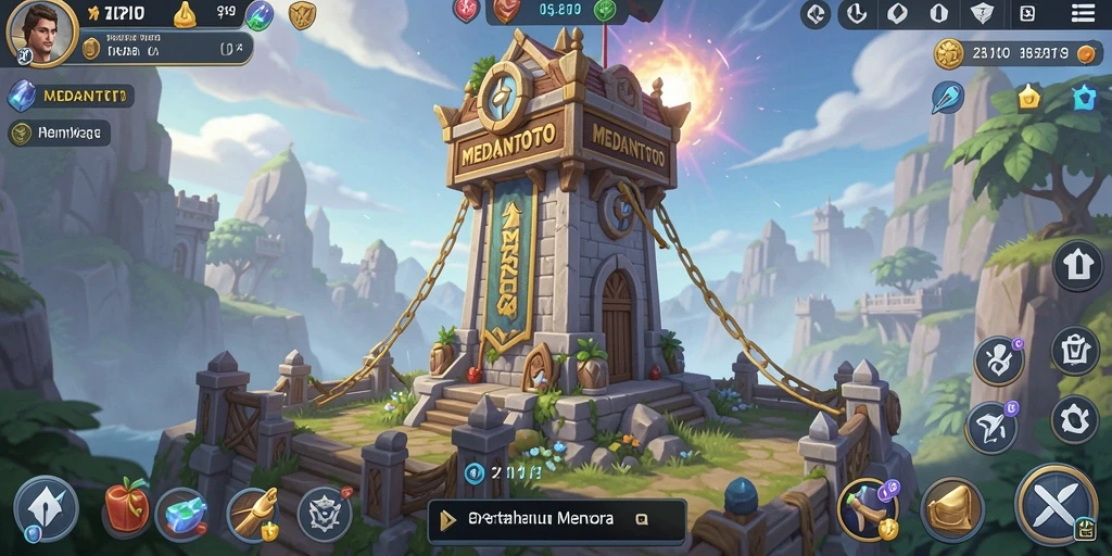 Menampilkan aksi seru berstrategi dalam Tower Defense.