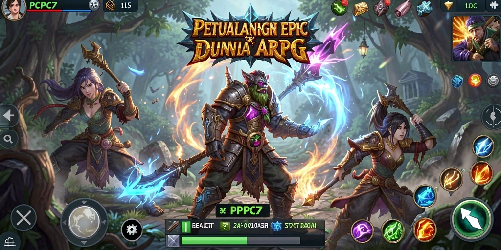 Tangkapan layar gameplay PCPC7 yang menampilkan aksi ARPG seru.