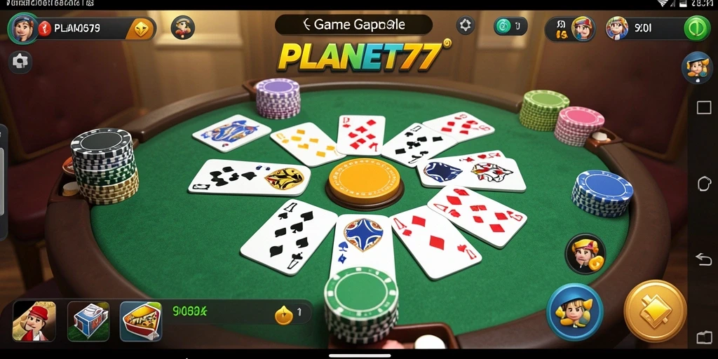 Screenshot PLANET77 menampilkan serunya bermain Gaple.