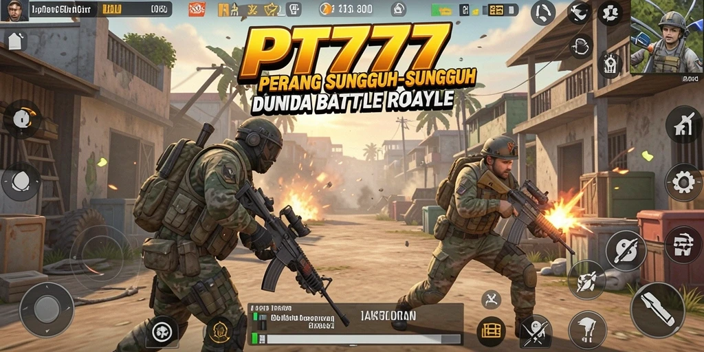 Tampilan gameplay intens dalam pertarungan Battle Royale di PT777.