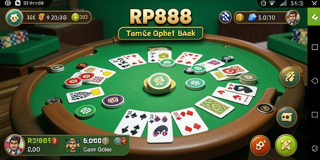 Tampilan seru gameplay Gaple di RP888 dengan grafik menawan.