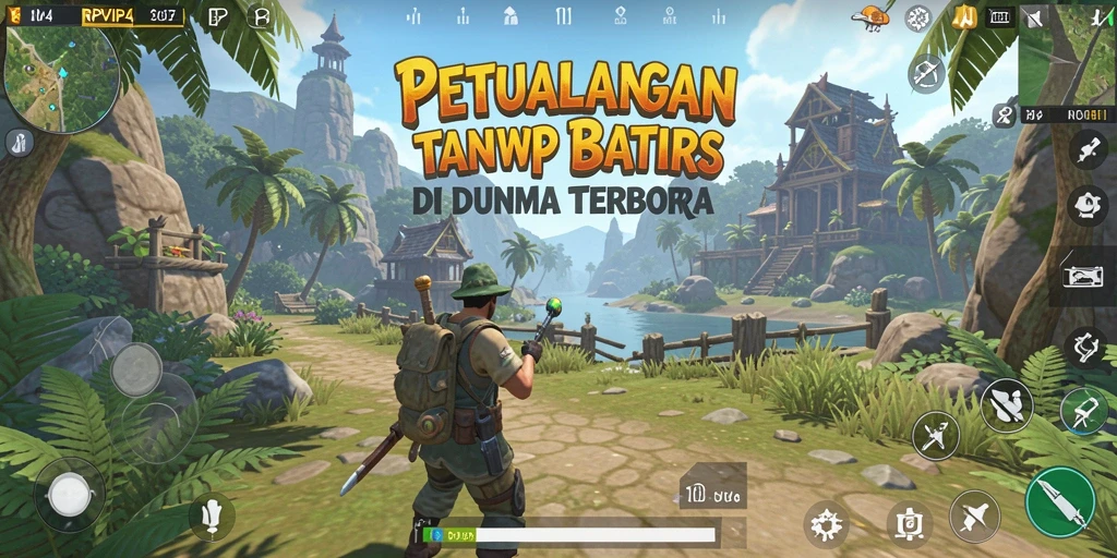 Screenshot permainan RPVIP4 menampilkan petualangan di dunia terbuka yang luas.