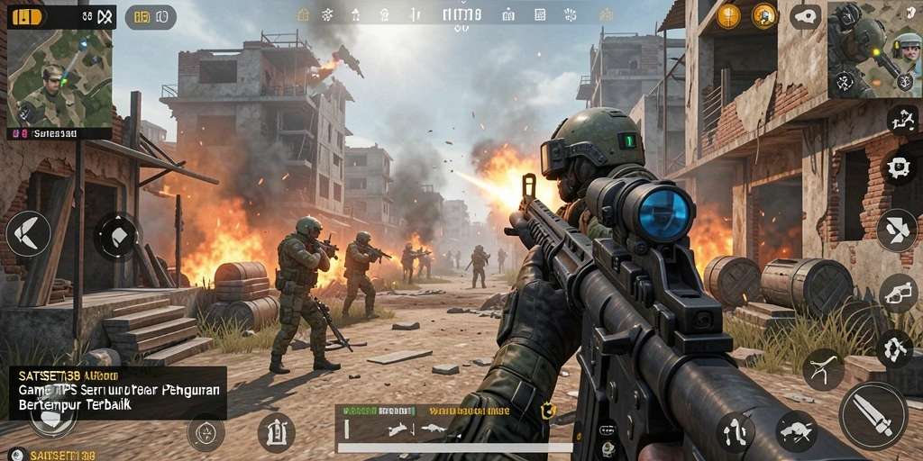 Tampilan gameplay seru dari SATSET138 dengan aksi tembak-menembak yang intens.