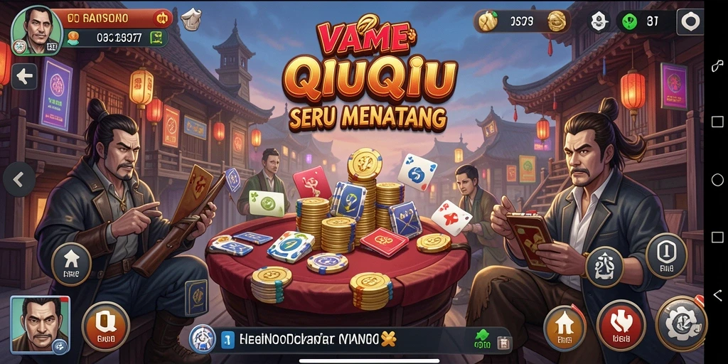 Screenshot gameplay QiuQiu V87 yang menegangkan.