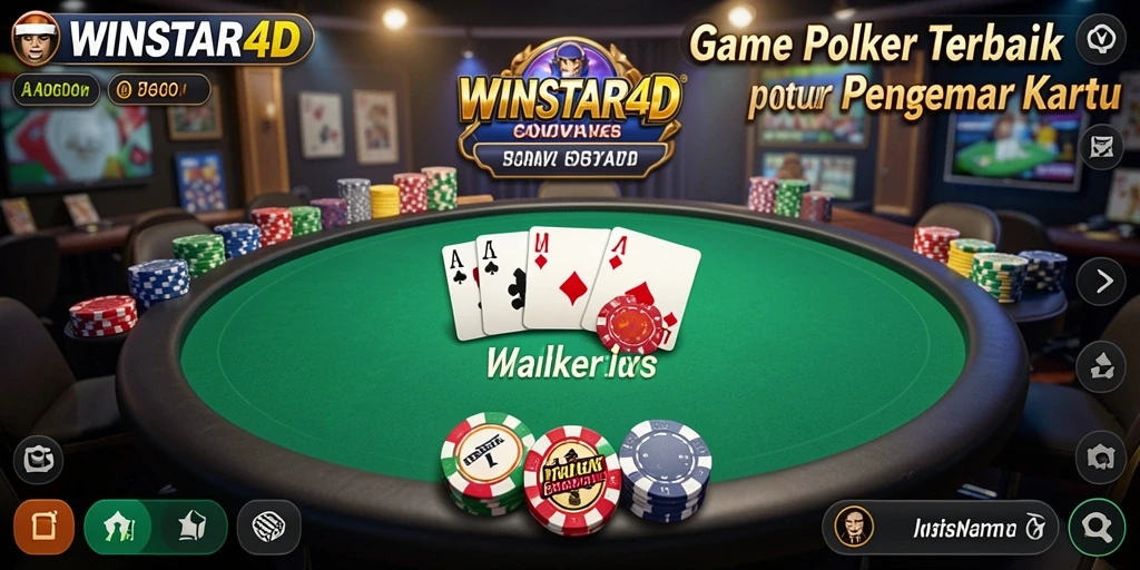 Screenshot gameplay Poker dalam WINSTAR4D yang menunjukkan aksi penuh ketegangan.